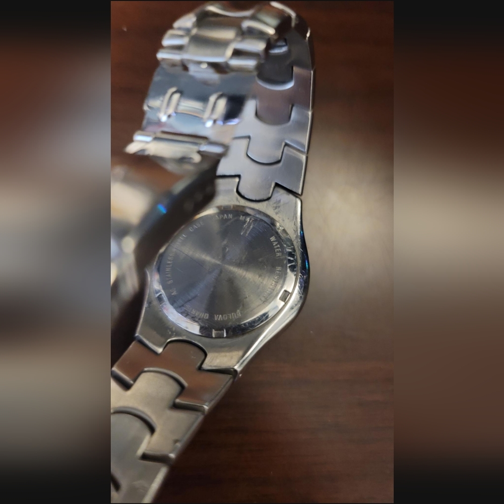 Vintage Bulova Quartz Marine Star 100m blue silver ladies/unisex watch - Picture 3 of 11
